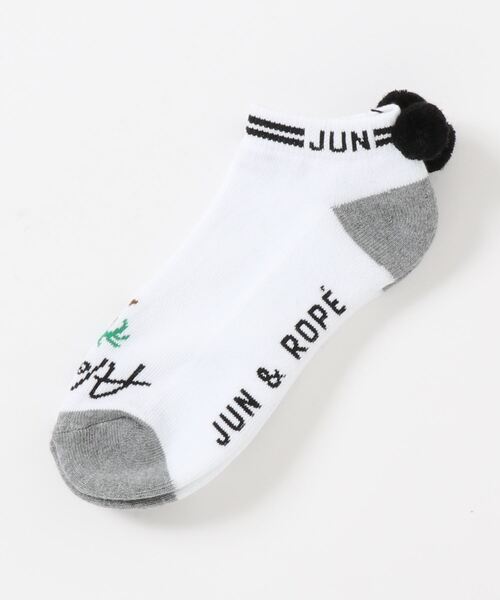 JUN&ROPE'(ジュンアンドロペ)の「【抗菌防臭】ALOHA GOLF ショートソックス(ソックス/靴下・レディース・ホワイト/ブラック/レッド・FREE)」の2枚目の写真
