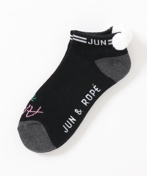 JUN&ROPE'(ジュンアンドロペ)の「【抗菌防臭】ALOHA GOLF ショートソックス(ソックス/靴下・レディース・ホワイト/ブラック/レッド・FREE)」の3枚目の写真