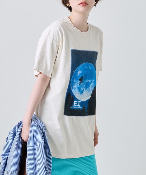 FREAK'S STORE（フリークスストア）の「E.T. SHORT SLEEVE TEE/E.T.半袖フォトTシャツ（Tシャツ/カットソー・レディース・レッド/ホワイト/チャコールグレー/ピンク/ブラック/オフホワイト・ﾌﾘ-）」の2枚目の写真