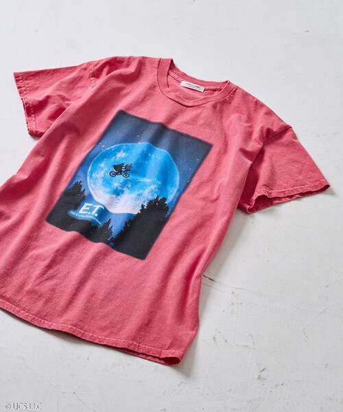 FREAK'S STORE（フリークスストア）の「E.T. SHORT SLEEVE TEE/E.T.半袖フォトTシャツ（Tシャツ/カットソー・レディース・レッド/ホワイト/チャコールグレー/ピンク/ブラック/オフホワイト・ﾌﾘ-）」の6枚目の写真