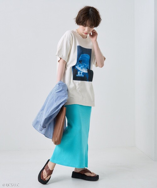 FREAK'S STORE（フリークスストア）の「E.T. SHORT SLEEVE TEE/E.T.半袖フォトTシャツ（Tシャツ/カットソー・レディース・レッド/ホワイト/チャコールグレー/ピンク/ブラック/オフホワイト・ﾌﾘ-）」の11枚目の写真