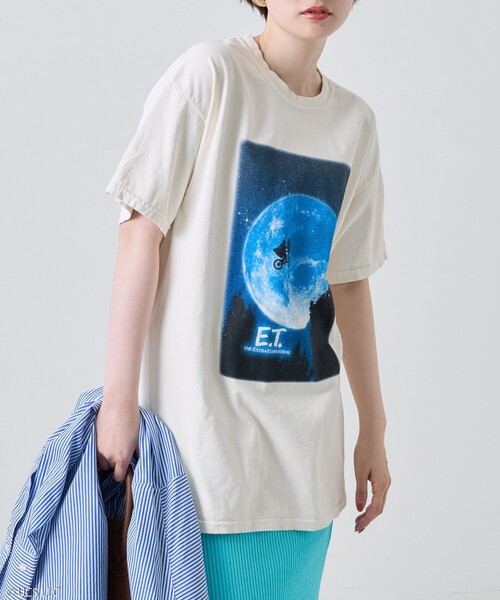 FREAK'S STORE（フリークスストア）の「E.T. SHORT SLEEVE TEE/E.T.半袖フォトTシャツ（Tシャツ/カットソー・レディース・レッド/ホワイト/チャコールグレー/ピンク/ブラック/オフホワイト・ﾌﾘ-）」の12枚目の写真