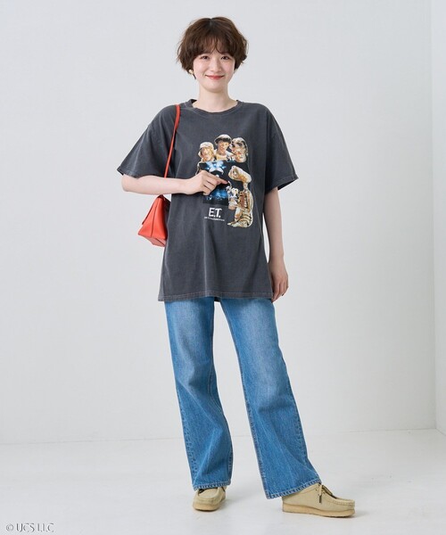 FREAK'S STORE（フリークスストア）の「E.T. SHORT SLEEVE TEE/E.T.半袖フォトTシャツ（Tシャツ/カットソー・レディース・レッド/ホワイト/チャコールグレー/ピンク/ブラック/オフホワイト・ﾌﾘ-）」の20枚目の写真
