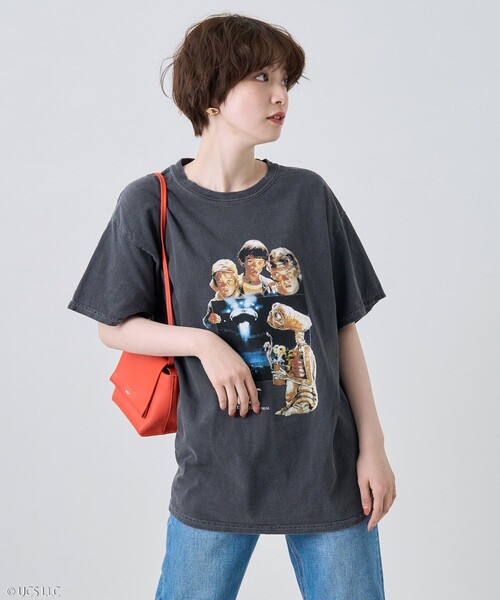 FREAK'S STORE（フリークスストア）の「E.T. SHORT SLEEVE TEE/E.T.半袖フォトTシャツ（Tシャツ/カットソー・レディース・レッド/ホワイト/チャコールグレー/ピンク/ブラック/オフホワイト・ﾌﾘ-）」の13枚目の写真