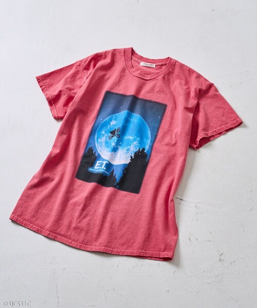 FREAK'S STORE（フリークスストア）の「E.T. SHORT SLEEVE TEE/E.T.半袖フォトTシャツ（Tシャツ/カットソー・レディース・レッド/ホワイト/チャコールグレー/ピンク/ブラック/オフホワイト・ﾌﾘ-）」の22枚目の写真