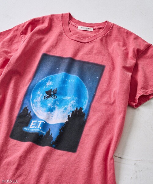 FREAK'S STORE（フリークスストア）の「E.T. SHORT SLEEVE TEE/E.T.半袖フォトTシャツ（Tシャツ/カットソー・レディース・レッド/ホワイト/チャコールグレー/ピンク/ブラック/オフホワイト・ﾌﾘ-）」の18枚目の写真