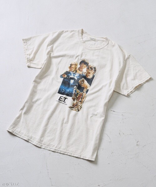 FREAK'S STORE（フリークスストア）の「E.T. SHORT SLEEVE TEE/E.T.半袖フォトTシャツ（Tシャツ/カットソー・レディース・レッド/ホワイト/チャコールグレー/ピンク/ブラック/オフホワイト・ﾌﾘ-）」の10枚目の写真