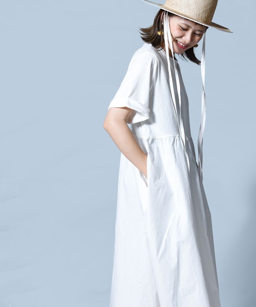 CALIFORNIA OUTFITTERS（カリフォルニア アウトフィッターズ）の「【AUG（オーグ）】布帛切り替えギャザーワンピース（ワンピース・レディース・ブラック/オフホワイト/ブルー/グリーン・ONE SIZE）」の5枚目の写真