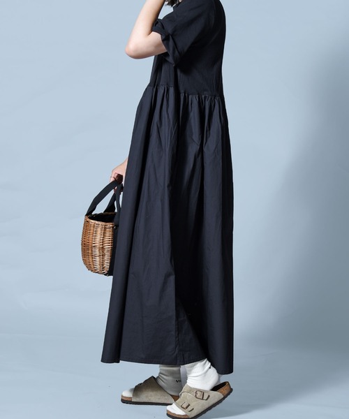 CALIFORNIA OUTFITTERS（カリフォルニア アウトフィッターズ）の「【AUG（オーグ）】布帛切り替えギャザーワンピース（ワンピース・レディース・ブラック/オフホワイト/ブルー/グリーン・ONE SIZE）」の7枚目の写真
