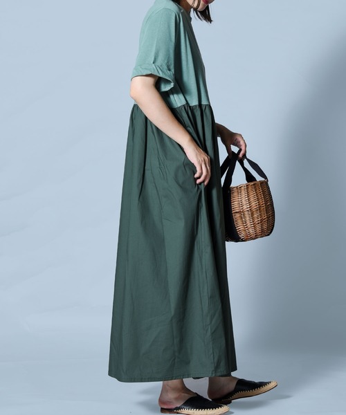 CALIFORNIA OUTFITTERS（カリフォルニア アウトフィッターズ）の「【AUG（オーグ）】布帛切り替えギャザーワンピース（ワンピース・レディース・ブラック/オフホワイト/ブルー/グリーン・ONE SIZE）」の9枚目の写真