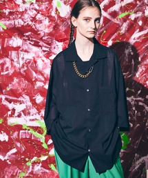 MAISON SPECIAL | 《ユニセックスアイテム》SUPER120Sウールプライムオーバーオープンカラーショートスリーブシャツ 【MAISON SPECIAL/メゾンスペシャル】(シャツ/ブラウス)