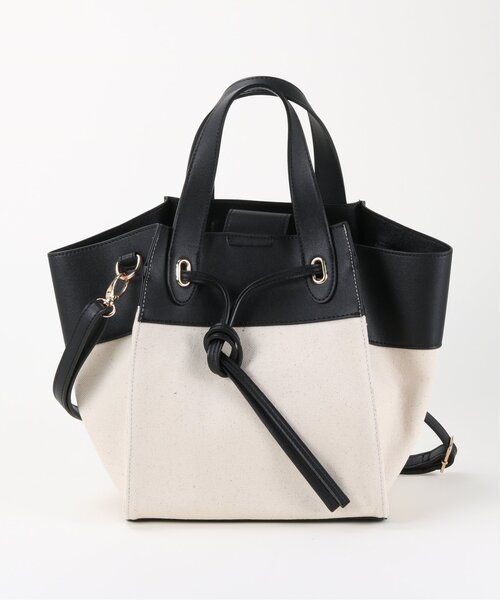 frames RAY CASSIN（フレームスレイカズン）の「キャンバス切替軽量バッグ（トートバッグ・レディース・グレイッシュベージュ/ブラック・FREE）」の8枚目の写真