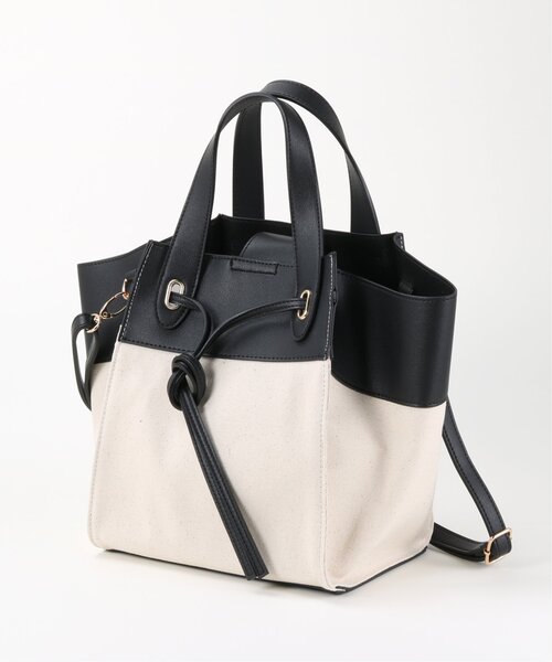 frames RAY CASSIN（フレームスレイカズン）の「キャンバス切替軽量バッグ（トートバッグ・レディース・グレイッシュベージュ/ブラック・FREE）」の10枚目の写真