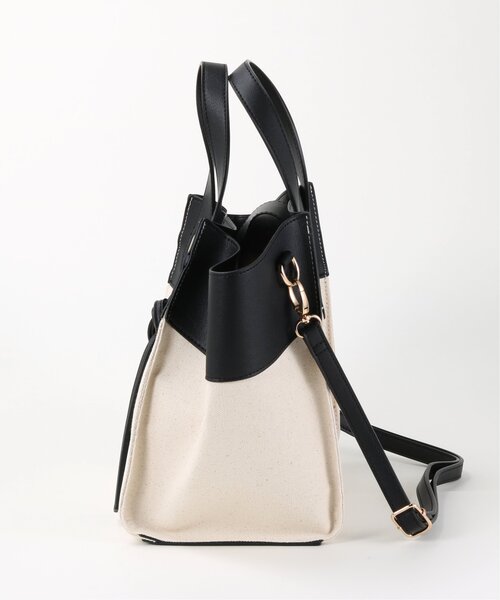 frames RAY CASSIN（フレームスレイカズン）の「キャンバス切替軽量バッグ（トートバッグ・レディース・グレイッシュベージュ/ブラック・FREE）」の12枚目の写真