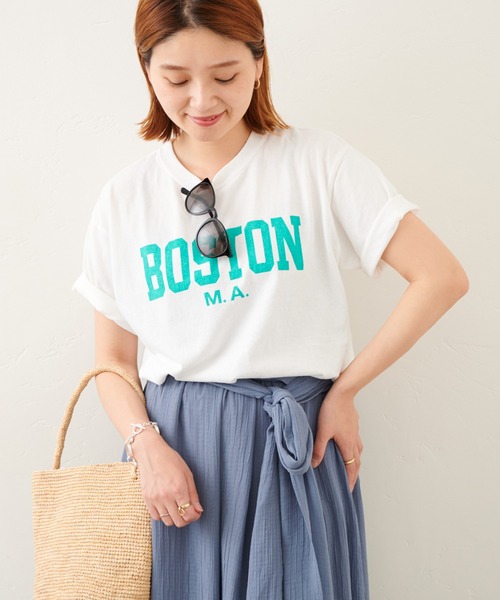 RIDING HIGH（ライディングハイ）の「【RIDING HIGH/ライディングハイ】ヴィンテージ 風ロゴTシャツ（Tシャツ/カットソー・レディース・ホワイト/ブラック/ネイビー/レッド・FREE）」の5枚目の写真