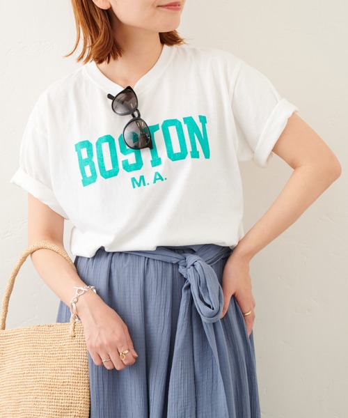 RIDING HIGH（ライディングハイ）の「【RIDING HIGH/ライディングハイ】ヴィンテージ 風ロゴTシャツ（Tシャツ/カットソー・レディース・ホワイト/ブラック/ネイビー/レッド・FREE）」の9枚目の写真