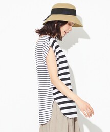 【接触冷感・UVケア】TCオーガビッツボーダー Tシャツ