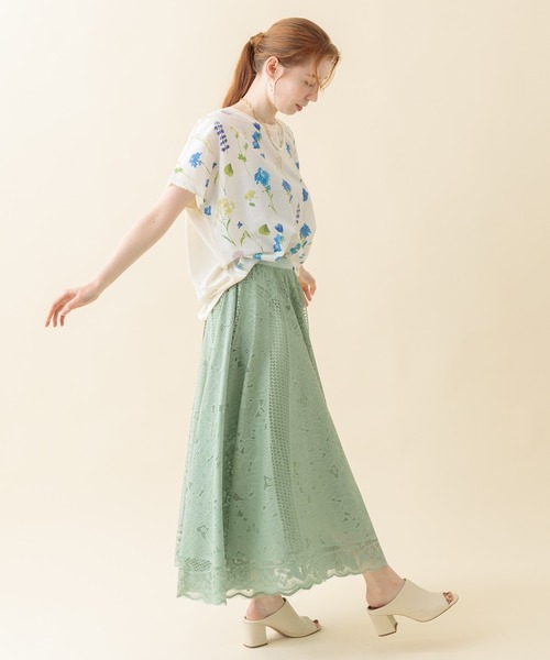 Paradise Picnic（パラダイスピクニック）の「パネルレースフレアスカート（スカート・レディース・ブラック/アイボリー/ミント・FREE）」の6枚目の写真