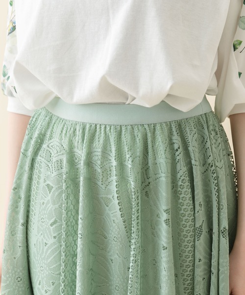 Paradise Picnic（パラダイスピクニック）の「パネルレースフレアスカート（スカート・レディース・ブラック/アイボリー/ミント・FREE）」の21枚目の写真