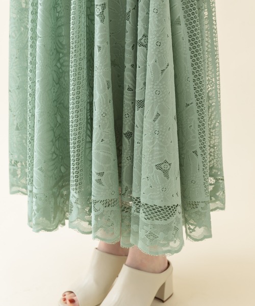 Paradise Picnic（パラダイスピクニック）の「パネルレースフレアスカート（スカート・レディース・ブラック/アイボリー/ミント・FREE）」の10枚目の写真