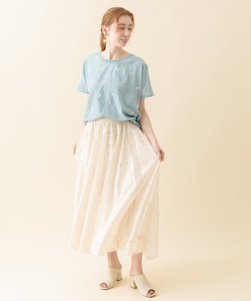 Paradise Picnic（パラダイスピクニック）の「パネルレースフレアスカート（スカート・レディース・ブラック/アイボリー/ミント・FREE）」の13枚目の写真