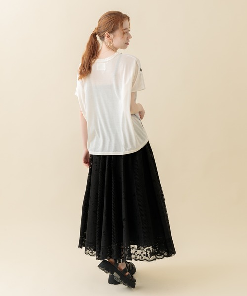 Paradise Picnic（パラダイスピクニック）の「パネルレースフレアスカート（スカート・レディース・ブラック/アイボリー/ミント・FREE）」の12枚目の写真
