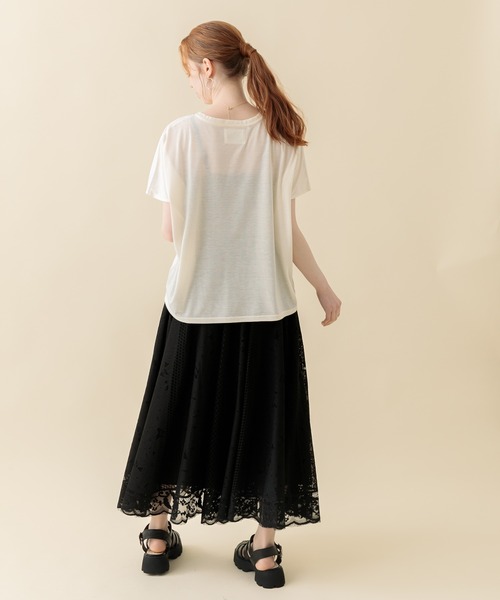 Paradise Picnic（パラダイスピクニック）の「パネルレースフレアスカート（スカート・レディース・ブラック/アイボリー/ミント・FREE）」の18枚目の写真