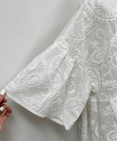 PICCIN（ピッチン）の「ペイズリーエンブロイダリーフレアブラウス（シャツ/ブラウス・レディース・ブラック/オフホワイト・M）」の11枚目の写真