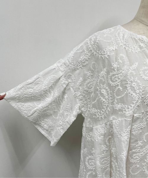 PICCIN（ピッチン）の「ペイズリーエンブロイダリーフレアブラウス（シャツ/ブラウス・レディース・ブラック/オフホワイト・M）」の10枚目の写真