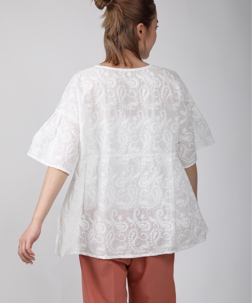 PICCIN（ピッチン）の「ペイズリーエンブロイダリーフレアブラウス（シャツ/ブラウス・レディース・ブラック/オフホワイト・M）」の22枚目の写真