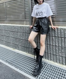 Figments | フェイクレザーショートパンツ(その他パンツ)
