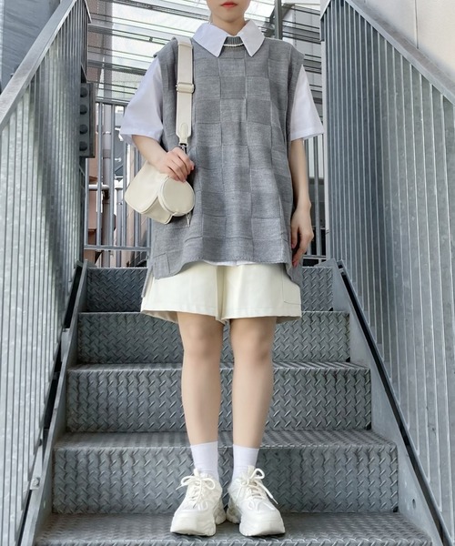 Figments（フィグメンツ）の「合皮ショートパンツ（その他パンツ・レディース・オフホワイト/ブラック・FREE）」の4枚目の写真