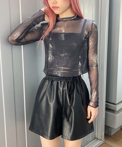 Figments（フィグメンツ）の「合皮ショートパンツ（その他パンツ・レディース・オフホワイト/ブラック・FREE）」の14枚目の写真