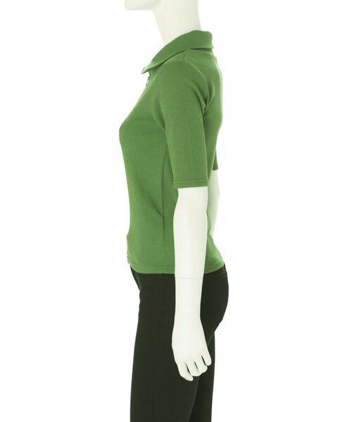 MURUA（ムルーア）の「ハーフジップタイトテレコトップス（ポロシャツ・レディース・ホワイト/ブラック/グリーン・FREE）」の18枚目の写真