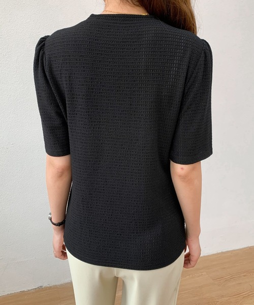 Diosfront(ディオスフロント)の「ビスチェレイヤード風トップス(Tシャツ/カットソー・レディース・イエロー/グリーン/ブラック/アイボリー/ブルーグレー・S/M)」の16枚目の写真