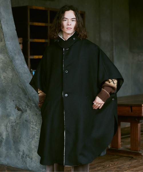 CasperJohn 2023AW ウールメルトンオーバーコート ブラック