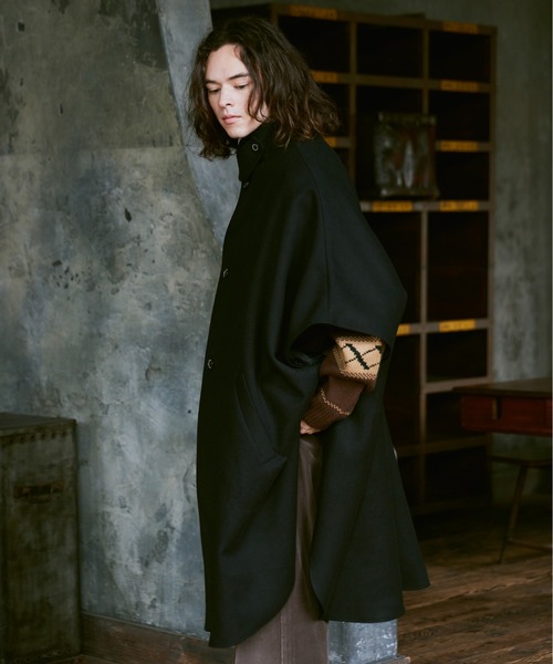 CASPER JOHN（キャスパージョン）の「Over melton poncho/オーバーメルトンポンチョ（ポンチョ・メンズ・アイボリー/ブラック・FREE）」の12枚目の写真