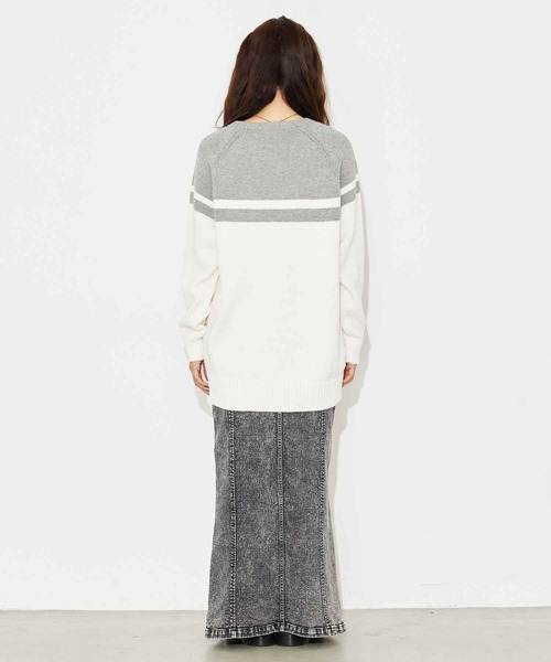 X-girl（エックスガール）の「RAGLAN KNIT DRESS（ワンピース・レディース・ホワイト/ブラック/ピンク・ONE SIZE）」の10枚目の写真