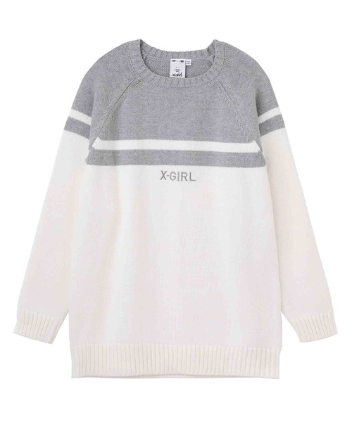 X-girl（エックスガール）の「RAGLAN KNIT DRESS（ワンピース・レディース・ホワイト/ブラック/ピンク・ONE SIZE）」の11枚目の写真