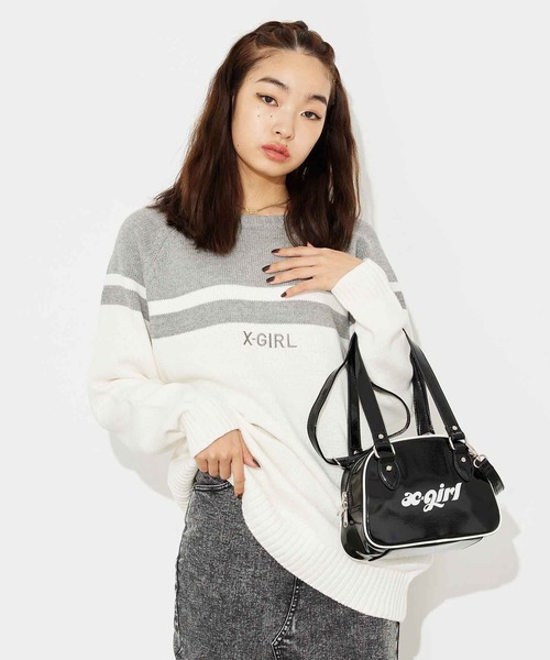 X-girl（エックスガール）の「RAGLAN KNIT DRESS（ワンピース・レディース・ホワイト/ブラック/ピンク・ONE SIZE）」の17枚目の写真