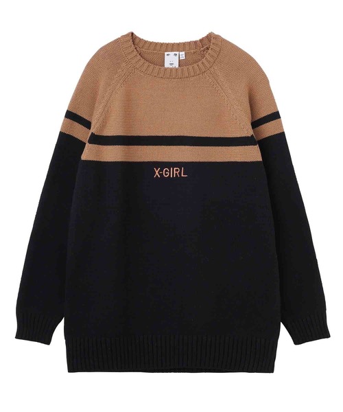 X-girl（エックスガール）の「RAGLAN KNIT DRESS（ワンピース・レディース・ホワイト/ブラック/ピンク・ONE SIZE）」の19枚目の写真