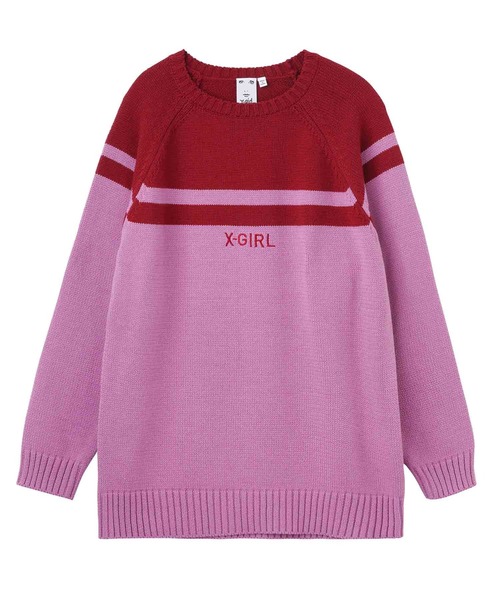 X-girl（エックスガール）の「RAGLAN KNIT DRESS（ワンピース・レディース・ホワイト/ブラック/ピンク・ONE SIZE）」の20枚目の写真