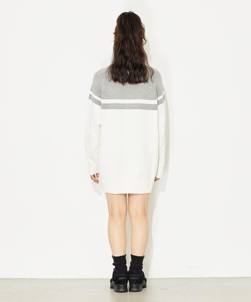 X-girl（エックスガール）の「RAGLAN KNIT DRESS（ワンピース・レディース・ホワイト/ブラック/ピンク・ONE SIZE）」の22枚目の写真