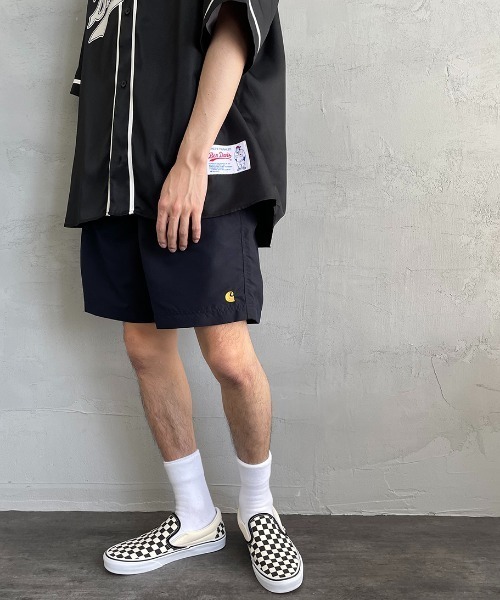 Carhartt WIP（カーハートダブリューアイピー）の「[carhartt WIP/カーハートダブリューアイピー] CHASE SWIM ワンポイントロゴ スイムショートパンツ（その他パンツ・メンズ・サックスブルー/ネイビー/ブラック/グリーン/レッド・L/M）」の4枚目の写真