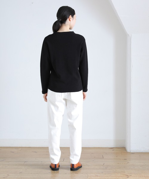 プランテーション☆タグ付新品☆23年ストレッチワッフルチュニック☆濃紺☆手洗い可 プランテーション☆タグ付新品☆23年ストレッチワッフル