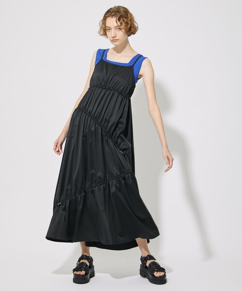 CITY TOKYO（シティトウキョウ）の「ドロストギャザーキャミワンピース（ワンピース・レディース・ブラウン/ブルー/ブラック・2/1）」の20枚目の写真