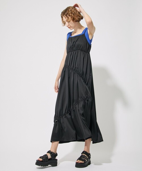 CITY TOKYO（シティトウキョウ）の「ドロストギャザーキャミワンピース（ワンピース・レディース・ブラウン/ブルー/ブラック・2/1）」の21枚目の写真