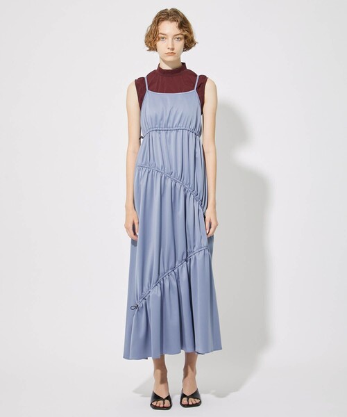 CITY TOKYO（シティトウキョウ）の「ドロストギャザーキャミワンピース（ワンピース・レディース・ブラウン/ブルー/ブラック・2/1）」の14枚目の写真
