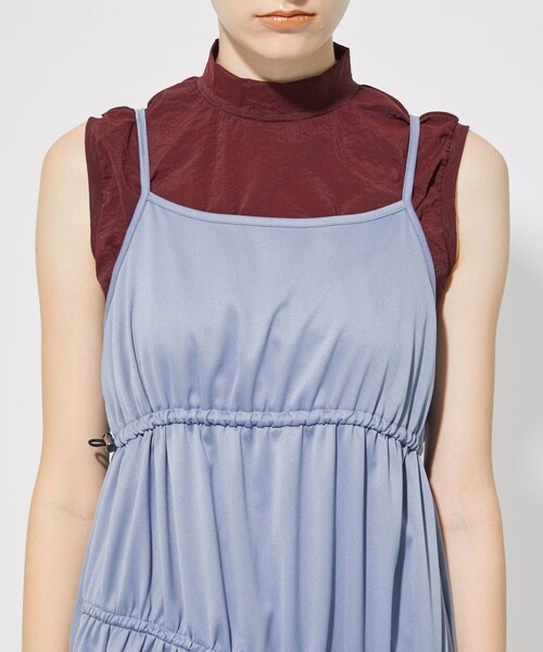 CITY TOKYO（シティトウキョウ）の「ドロストギャザーキャミワンピース（ワンピース・レディース・ブラウン/ブルー/ブラック・2/1）」の17枚目の写真