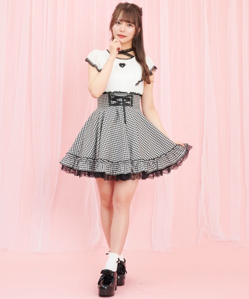 Secret Honey（シークレットハニー）の「コルセットボリュームフレアスカート（スカート・レディース・ブラック/チェック/グレー・MEDIUM）」の10枚目の写真